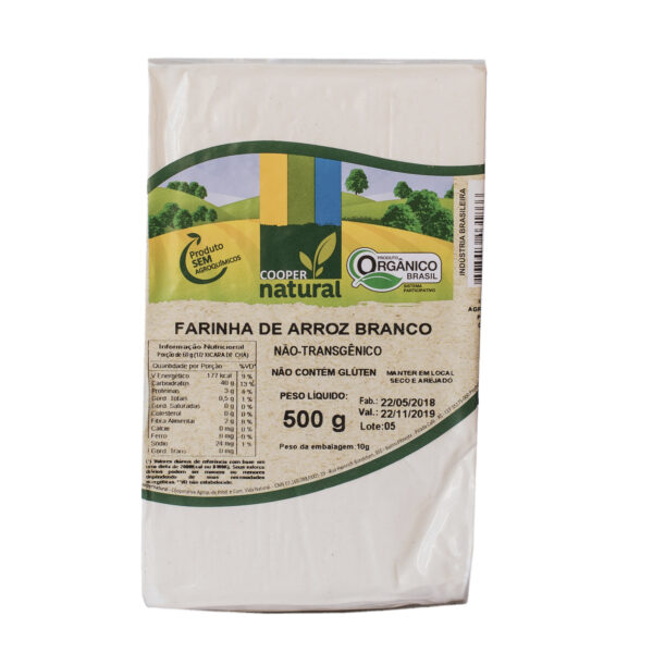 FARINHA DE ARROZ BRANCO S/ GLUTEN ORGANICO