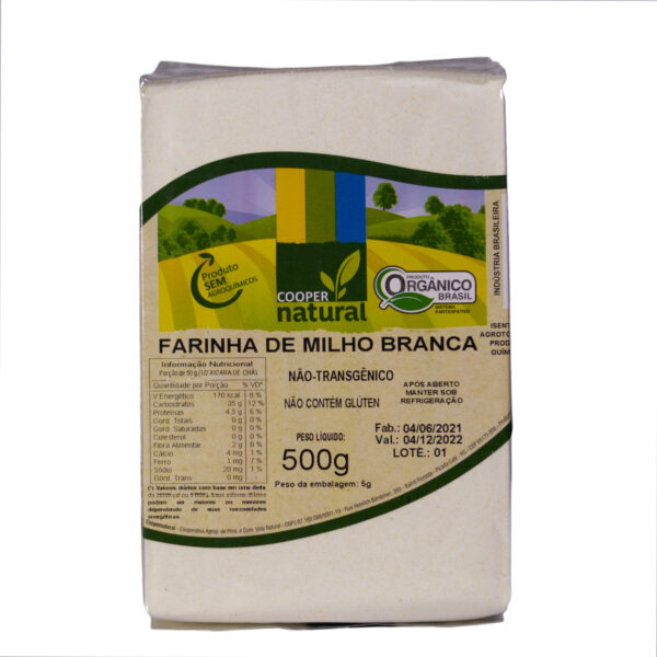 FARINHA DE MILHO BRANCA SEM GLÚTEN ORGÂNICA - PRONTA ENTREGA